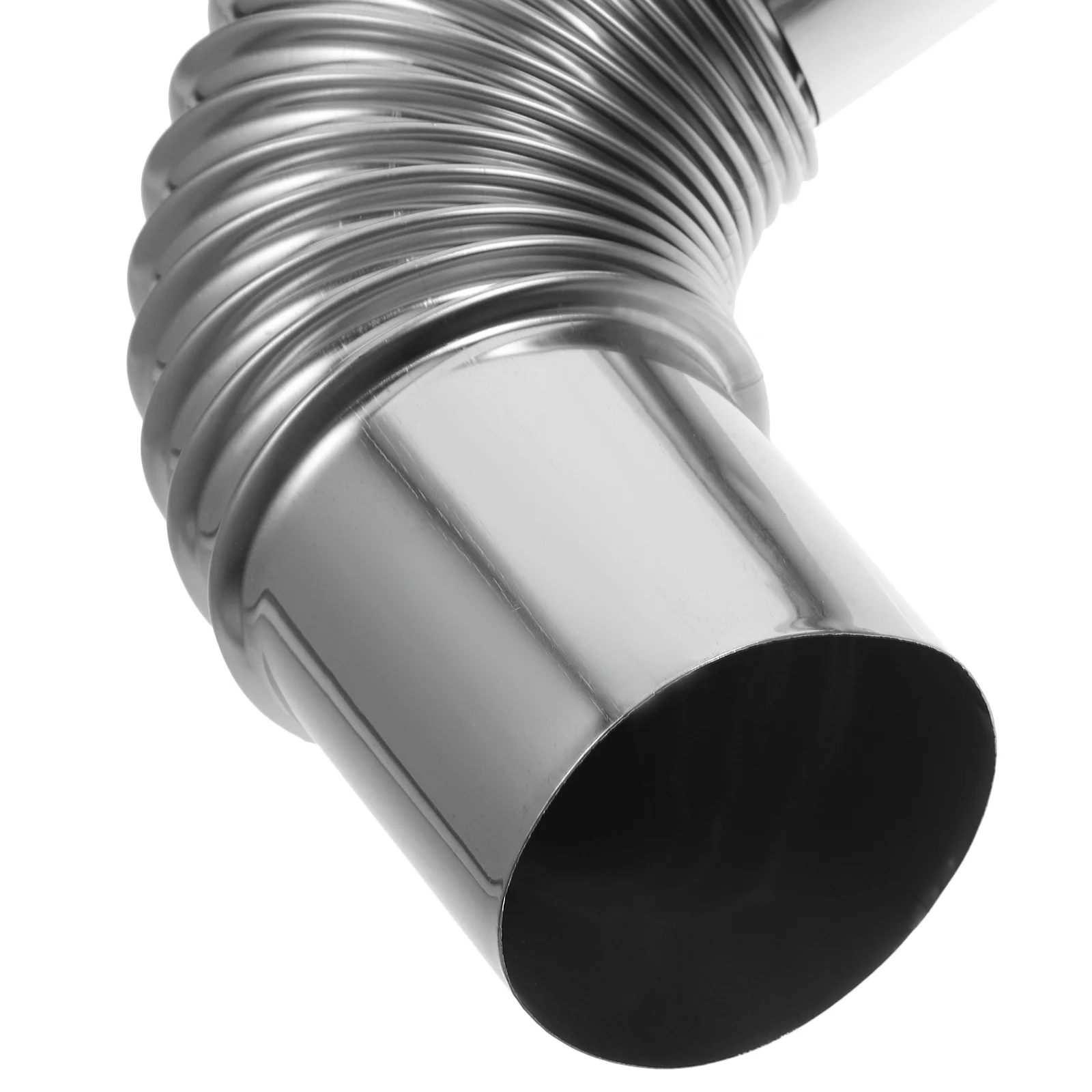 Chimney Fitting Pipe for Tent Stove Camping Flue Extension Stainless Steel Silver Pipes Double-layer Heating