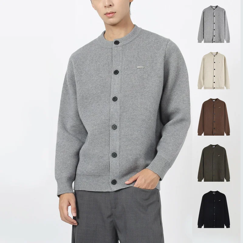 

Autumn Baseball Cardigan Sweater Men Fashion Vintage Loose Causal Knitted Sweater Coat Cityboy Jumper Jacket Outerwear