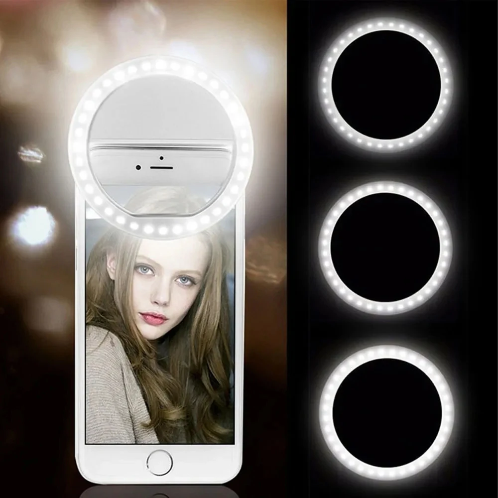 USB Charge Led Selfie Ring Light Mobile Phone Lens LED Selfie Lamp Ring for iPhone Samsung Xiaomi for Tiktok Phone Video Live