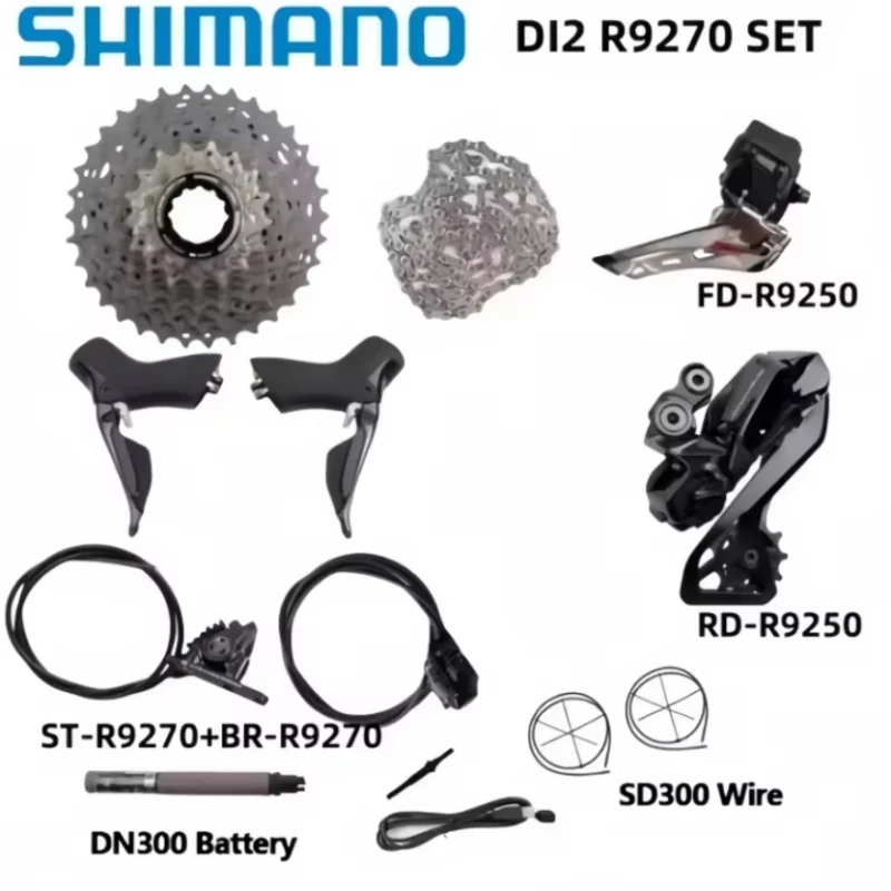 

Shimano Dura ace Di2 R9270 2x12S Groupset R9250 Передний/задний переключатель 11-30T 11-34T Кассета R9200 Набор деталей для шоссейного велосипеда Di2
