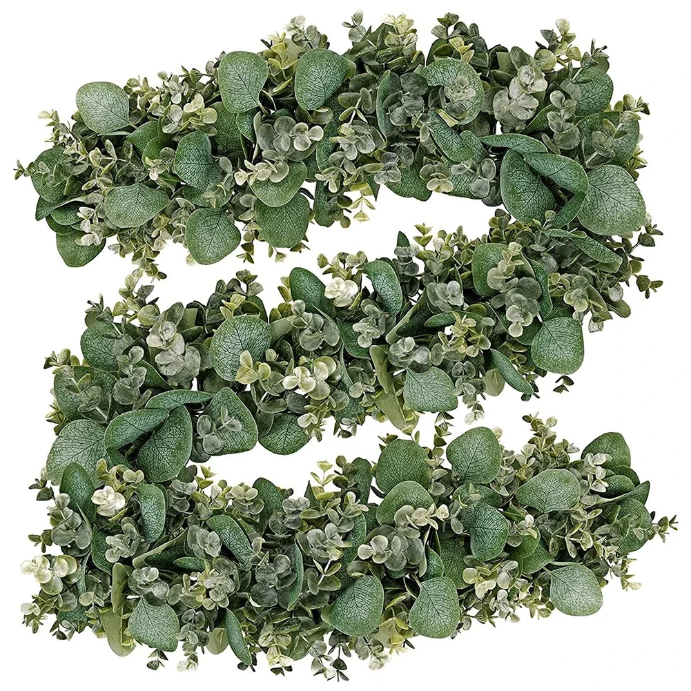 175cm Fake Eucalyptus Rattan Artificial Plants Vine Green Garland Leaf Silk Ivy Wall Hanging Garland Home Wedding Party Decor