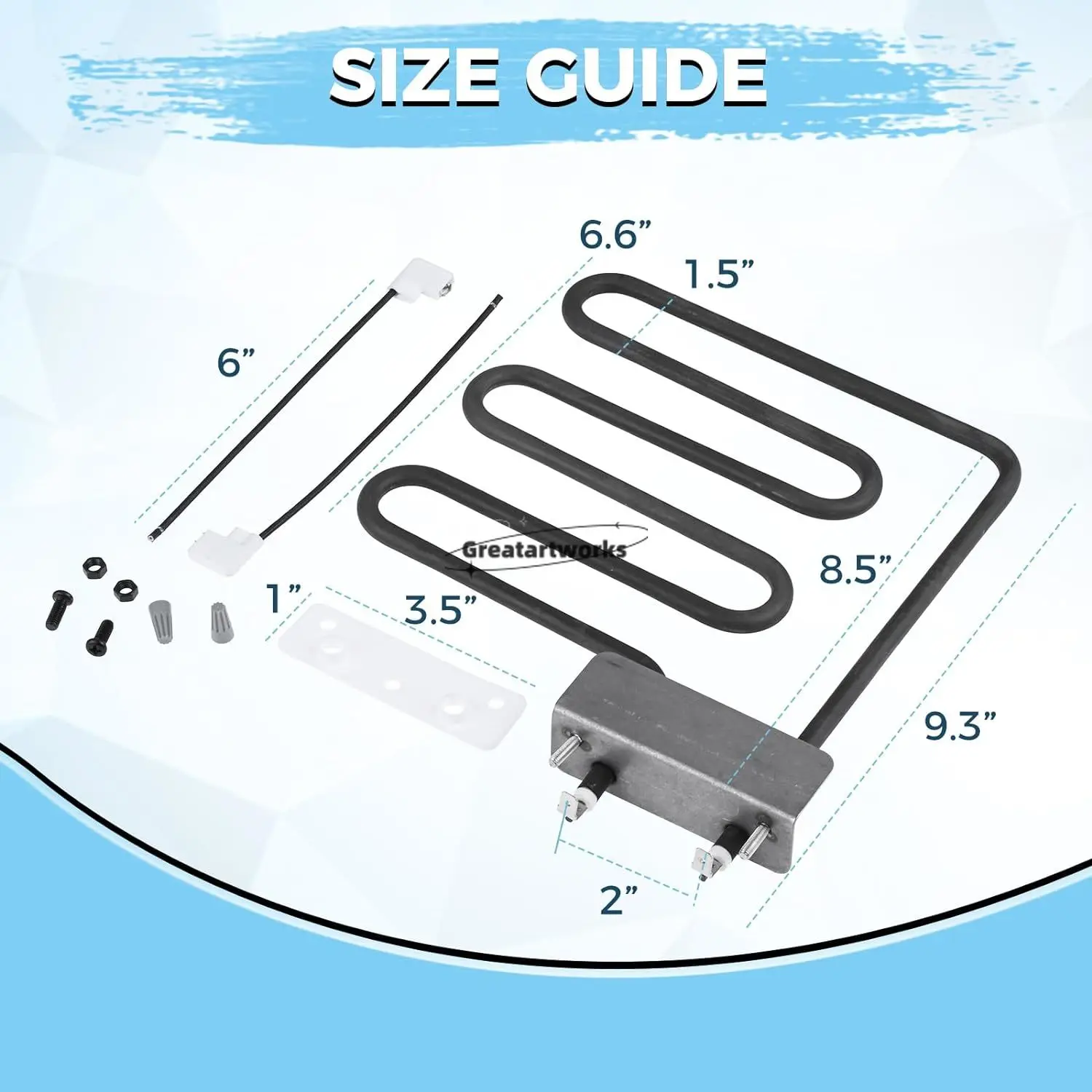 1200W Electric Smoker Heating Element Kit 9907120027 for Masterbuilt 40” Electric Digital Control Smokers 20072712 CHRFDES402103