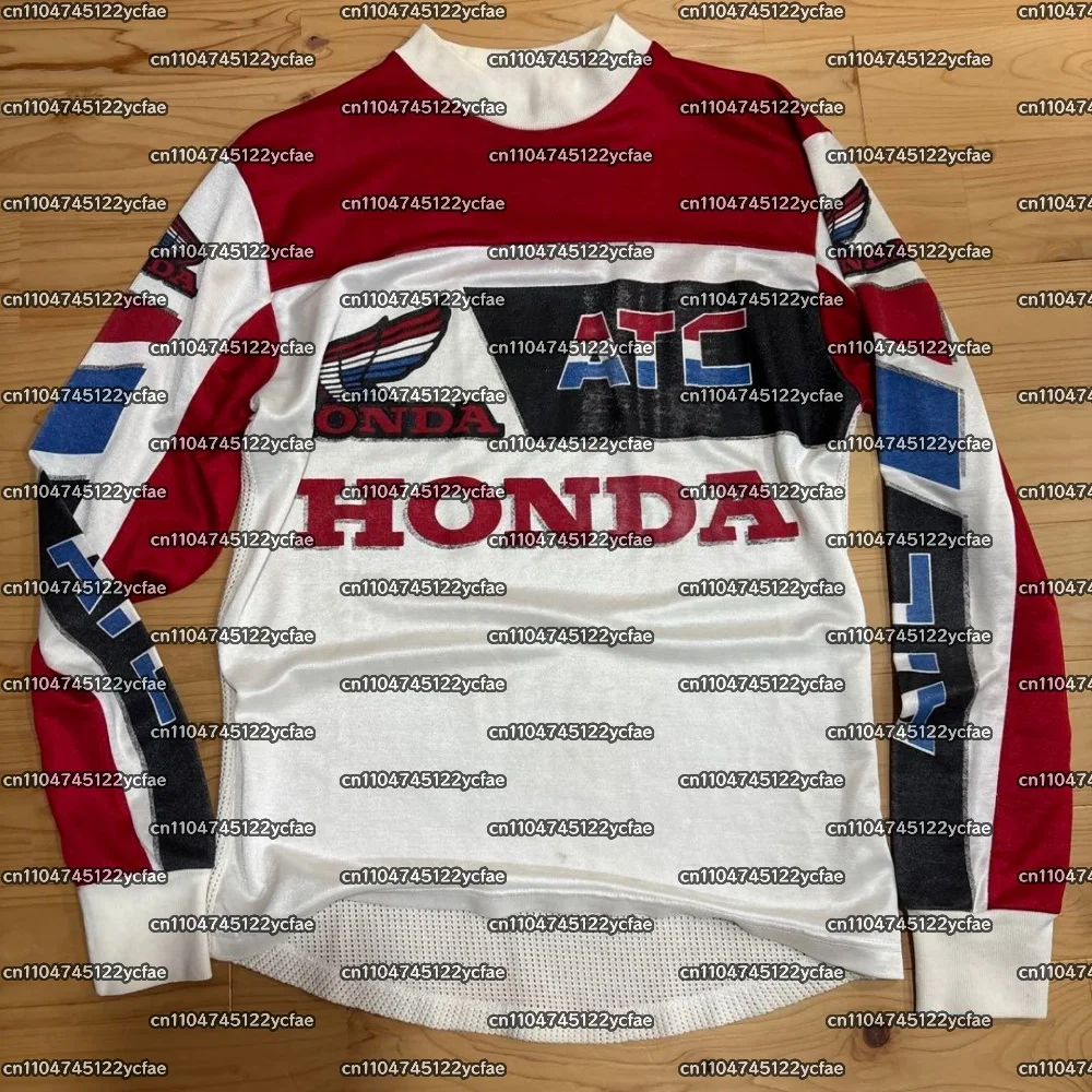 

2025 Vintage Rare Honda HRC Ms Racing Racing Jersey Red Blue, Y2K Breathable Riding Shirt for Dirt Bike and Mountain Racing Top