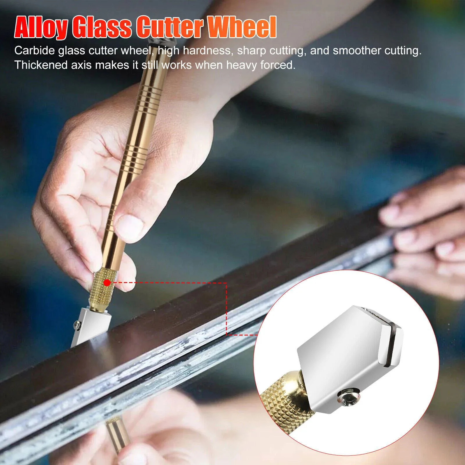 4pcs Tungsten Carbide Glass Cutter Tool Set Aluminum Alloy Handle Professional Scorer for Tile Mirror Cutting DIY