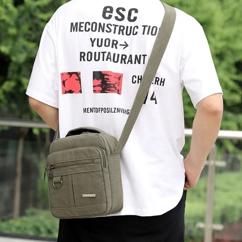 Sac à main décontracté en toile pour homme, sac messager, initié à la mode, nouveau