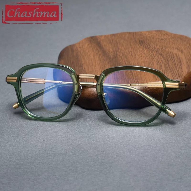 Chashma Prescription Glasses Round Women Retro Eyeglasses Frames Acetate Pure Titanium Eyewear Optical Lenses for Men Gafas