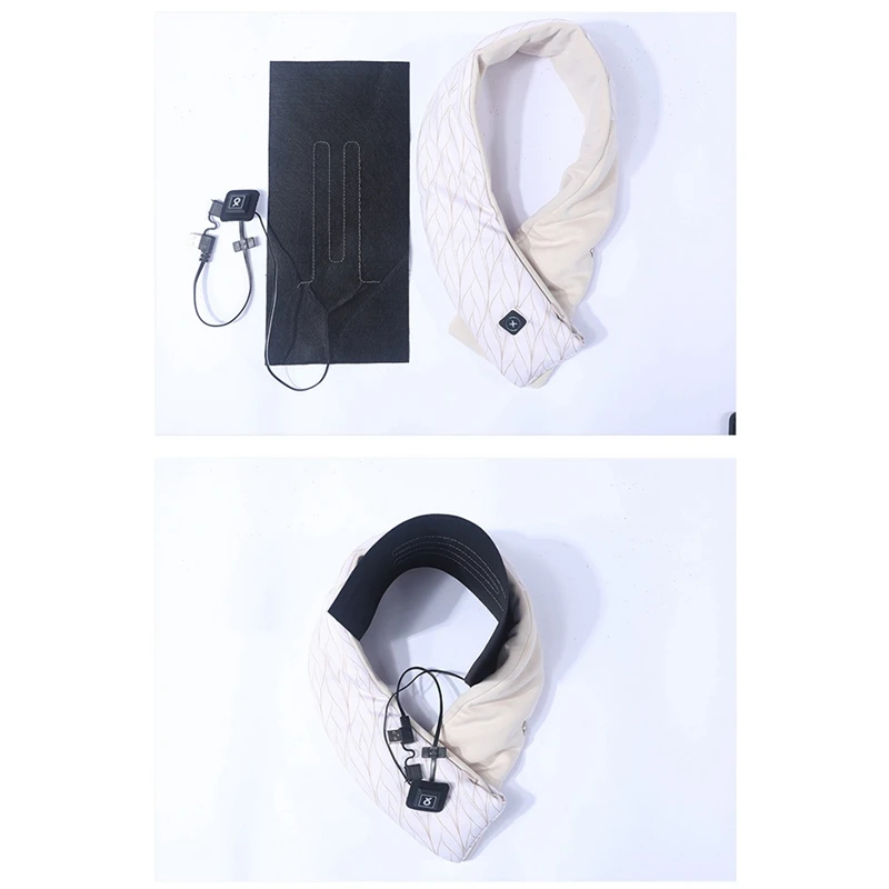 USB Heated Winter Scarf Men And Women Shawl Heating Pad USB Clothes Heater Pad With 3 Gear Adjustable Temperature Black