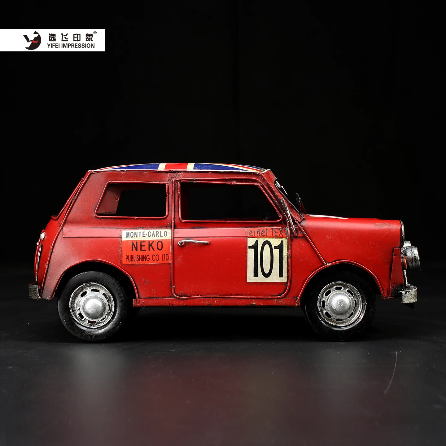Handmade Iron Art Vintage Mini Style Classic Car Model Retro Monte Carlo Rally Vehicle Desk Ornament Ideal Home Decor & Gift