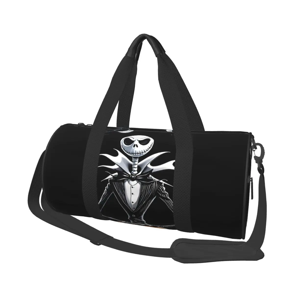 مخصص جاك Skellington حمل حقيبة المرأة سعة كبيرة المعيشة الهيكل العظمي رياضة حقائب السفر الشاطئ