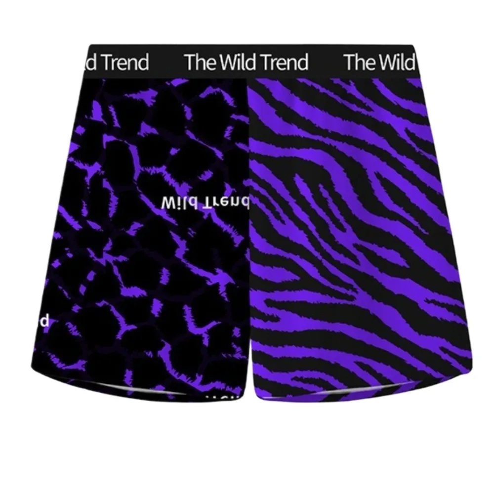 

Свободные леопардовые пляжные шорты, трусы с высокой талией, мужские штаны для сна, пижамы, толстовки, мешковатые шаровары, шорты, брюки