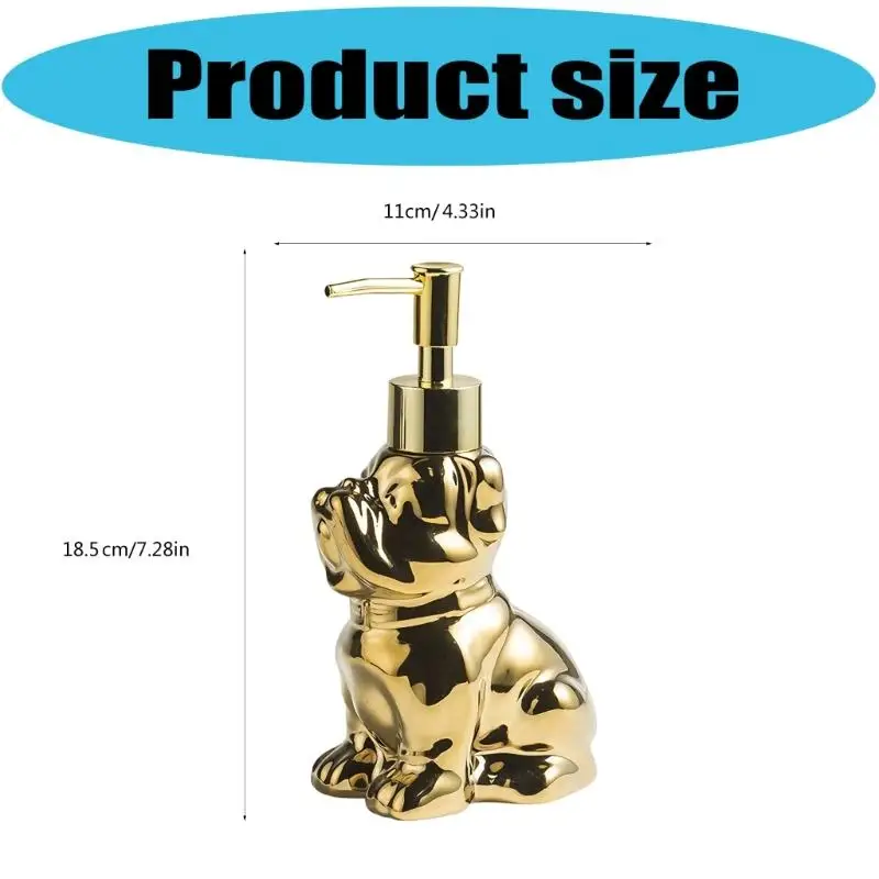 E8BD Ceramic Dog Press Pump Liquid Dispenser for Soap Lotion Shampoo Organizing view 4