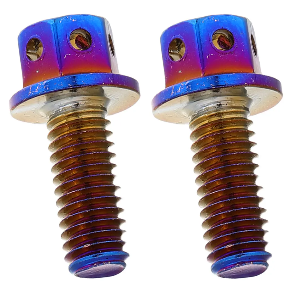 

2 Pcs Modified Titanium Burning Car Screws Bolt for Bicycle Anti Theft Crank Brake Fixed Upgrade