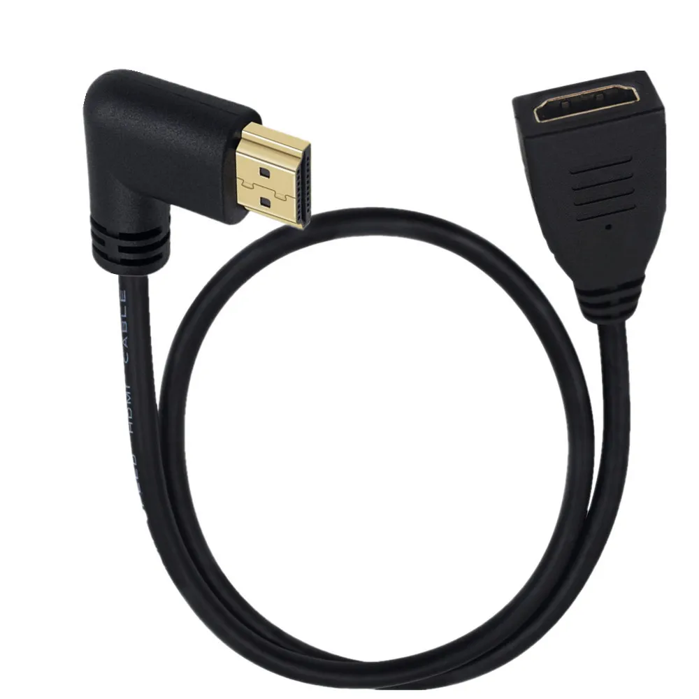 180cm HDMI-compatible Male To Female 90 Degree 2.0v Extension Cable 4K * 2K 60HZ, Used for HD TV LCD Notebook PS3 Projector