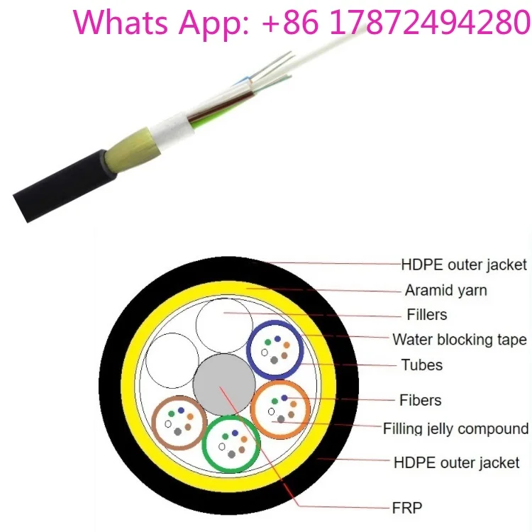 Airfiber Optical Cable 48/96/144 Hils Span 160 Meters for Communication Infrastructure