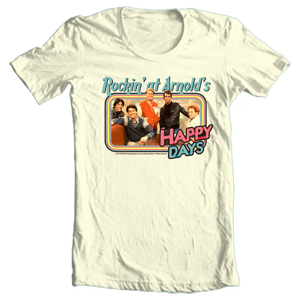 Happy Days T shirt Rocking at Arnolds Fonzie retro 70's regular fit graphic tee