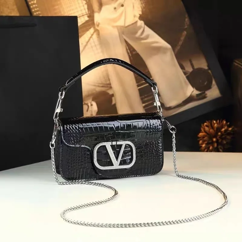 

2025 New Designer Mini Square Bag for Women – Crocodile Leather Handbag, Chain Strap Shoulder Crossbody Bag, Luxury Tote for Dai