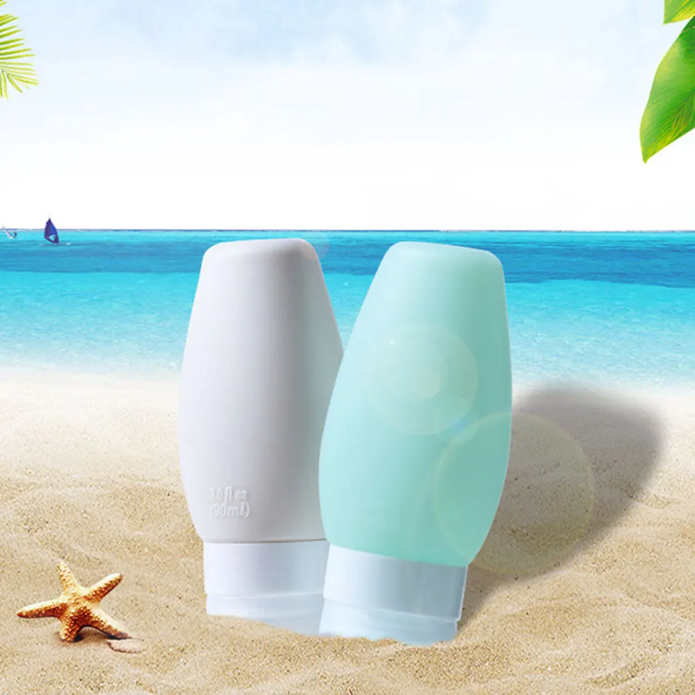 

3pcs 90Ml Portable Refillable Travel Bottle Set For Shampoo Lotion Cream Liquid Toiletries Container Reusable Tsa Approved