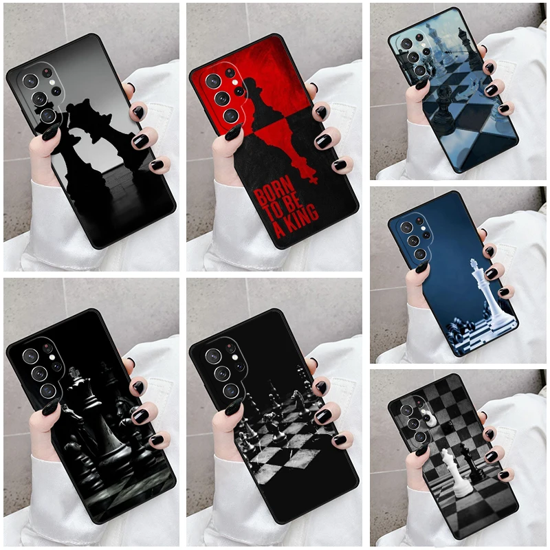 Phone Case For Samsung Galaxy S24 S23 S21fe S22 Ultra Plus Note 10 20 S8 S9 S10 Cover Chess Queen Board Game