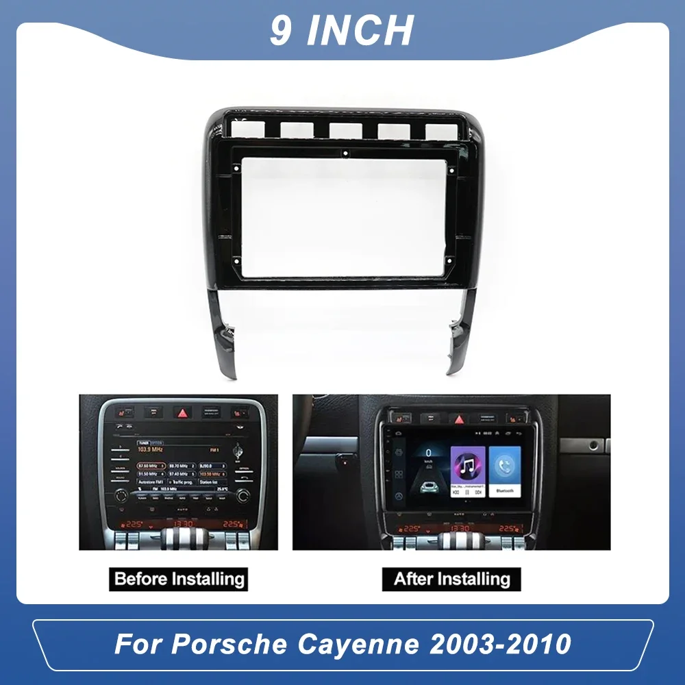 

9 Inch Car Frame Fascia Adapter Android Radio Dash Fitting Panel Kit For Porsche Cayenne 2003-2010