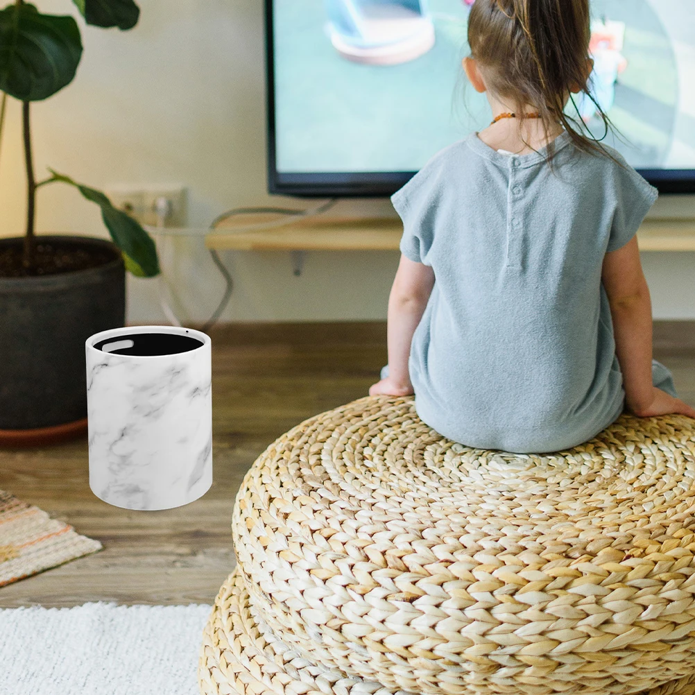 

Marble Trash Can Waste Bin Garbage Container Home Office Bedroom Decorative Plastic Storage Large Opening Easy Cleaning Modern