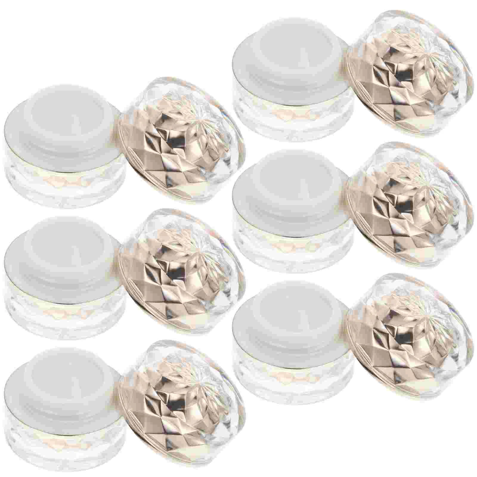 

6 Pcs Acrylic Cream Box Mineralized Makeup Storage Small Plastic Containers with Lids Jars Pp Travel Size Mini