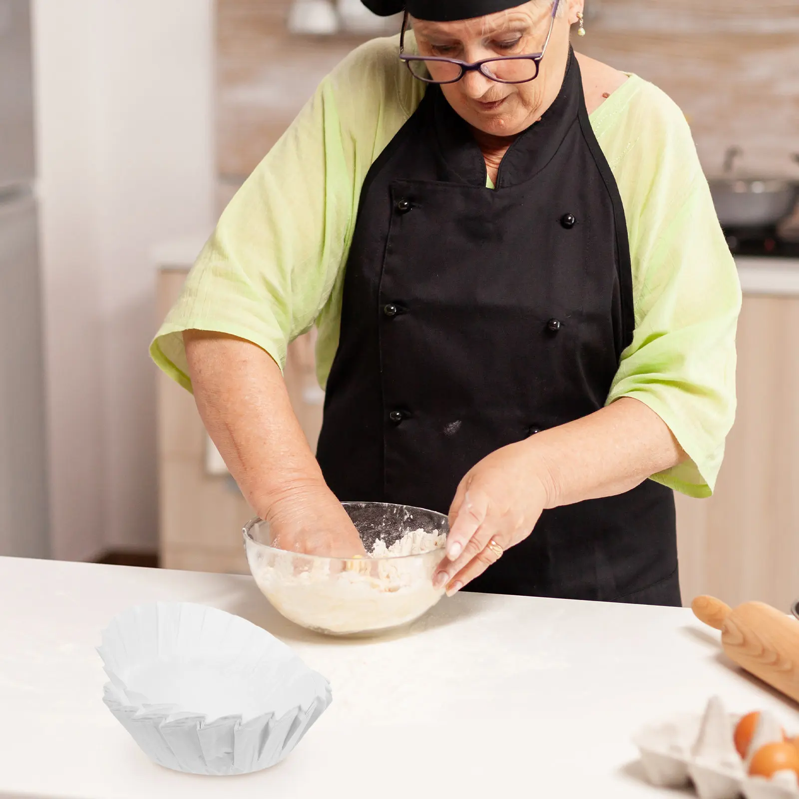 50Pcs Basque Cake Liner Paper Grease Proof Baking Sheets No Fold Design for Cupcakes Cookies Desserts Kitchen Baking Supplies