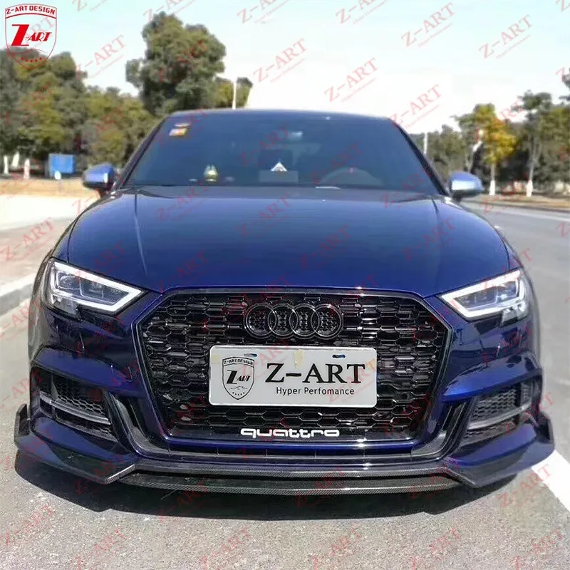 Difusor de labio delantero y trasero de fibra de carbono, Z-ART S3 A3 para Audi S3 2017-2019, Aerokit de fibra de carbono para Audi A3 Sline S3