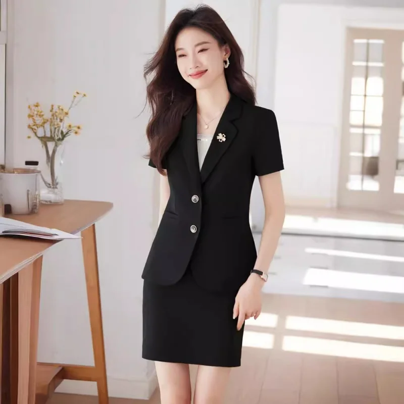 Summer New Jewelry Shop Workwear Short Sleeve Business Suit Women's High-End Beauty Salon Hotel Front Desk Formal Wear