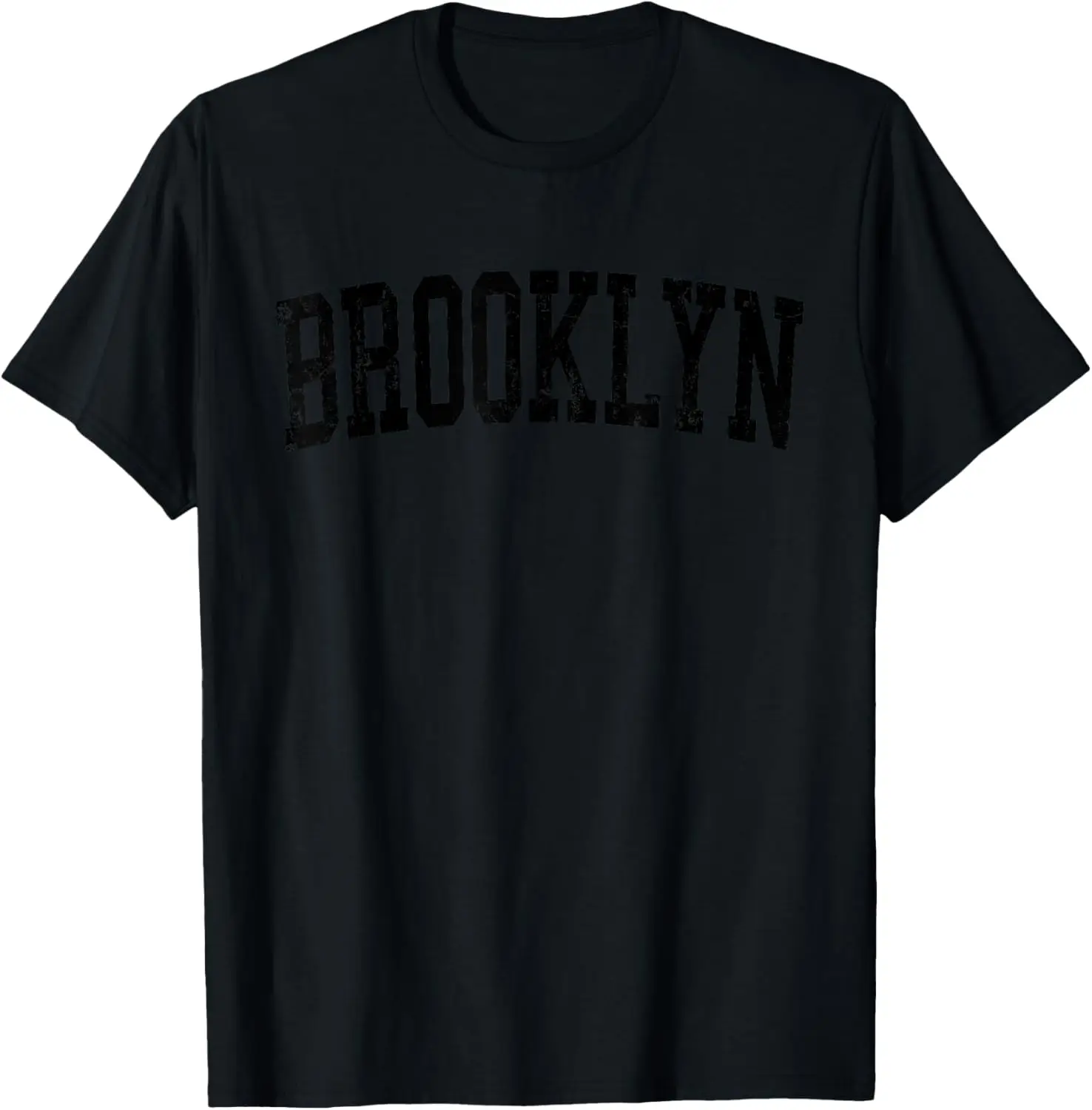 Vintage Brooklyn NY Distressed zwart Varsity Style T-shirt