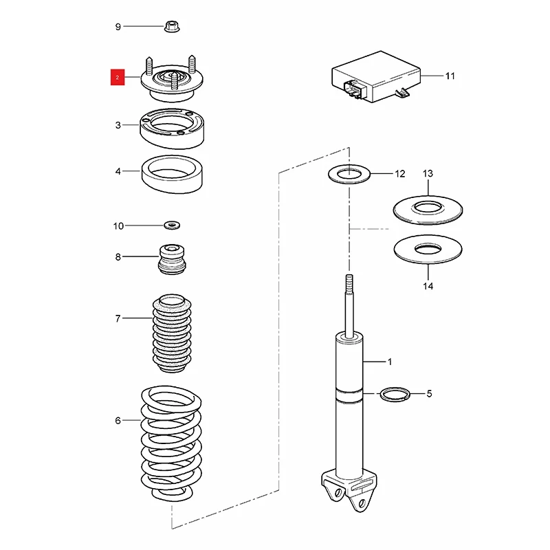For Porsche 911 997 1PCS/2PCS Rear Upper Suspension Strut Shock Mounts 99733306101 99733306100