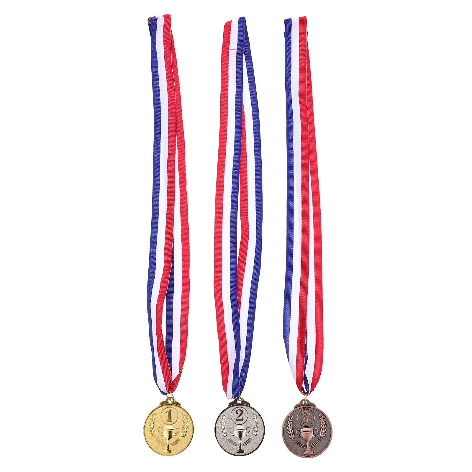 

3 Pcs Medals and Soccer for Awards Sport Bronze Sports Weaving Kids Children Day Badminton Bulk