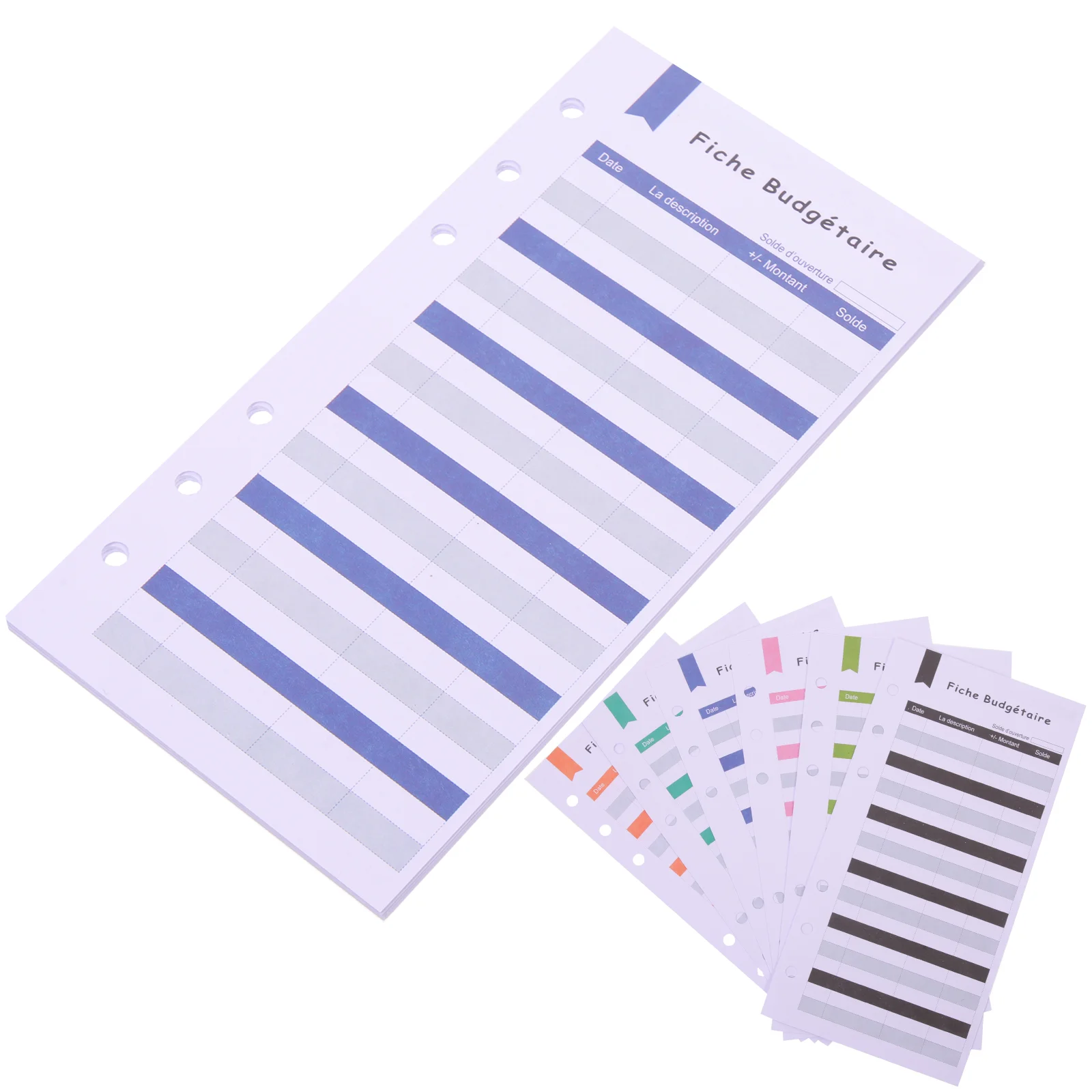 

24 Sheets Budget Card Replacement Core Punch Hole for Cash Recording Office Supplies Business Financial Planning Safe Material