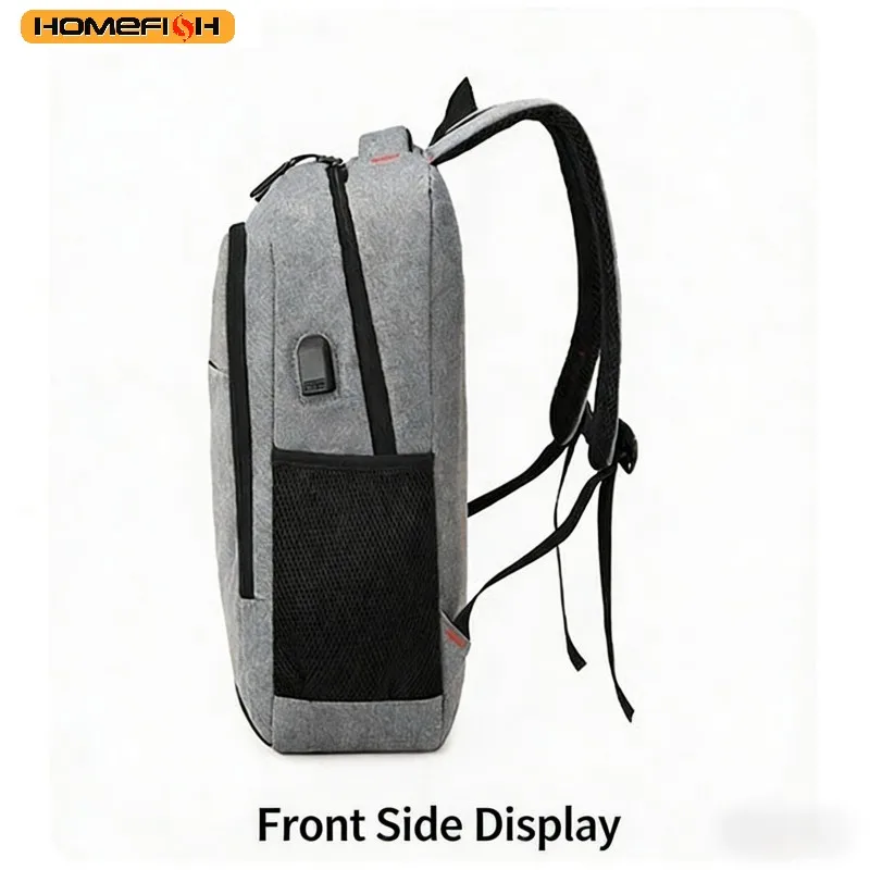 Homefish Herren-Rucksack, großes Fassungsvermögen, schlicht, modisch, für Reisen, weibliche Studenten, Computertasche – Detail 2
