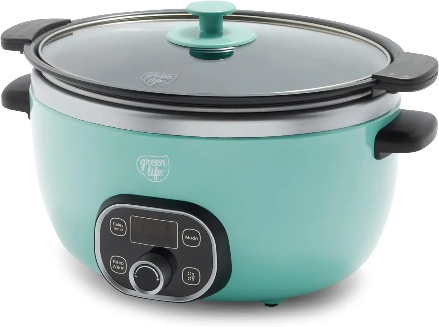 NEW Cook Duo Healthy Ceramic Nonstick Programmable 6 Quart Family-Sized Slow Cooker, PFAS-Free, Removable Lid and Pot