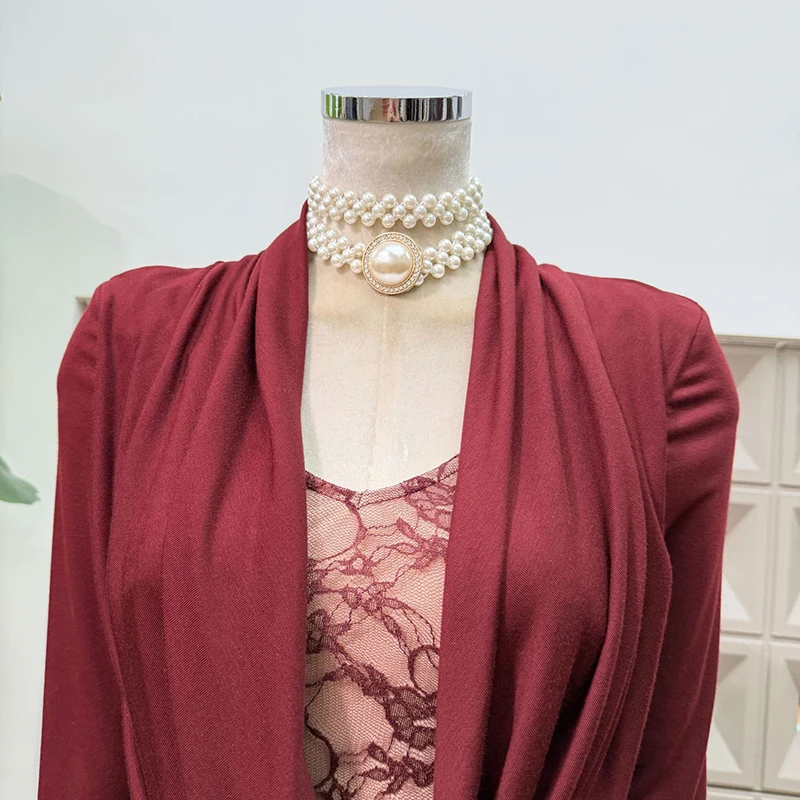 بلوزة تونيك فضفاضة قابلة للطي أنيقة متينة من KBQ للنساء على شكل حرف V ورقبة عميقة وأكمام طويلة قميص بمزاجية للسيدات على الموضة جديد