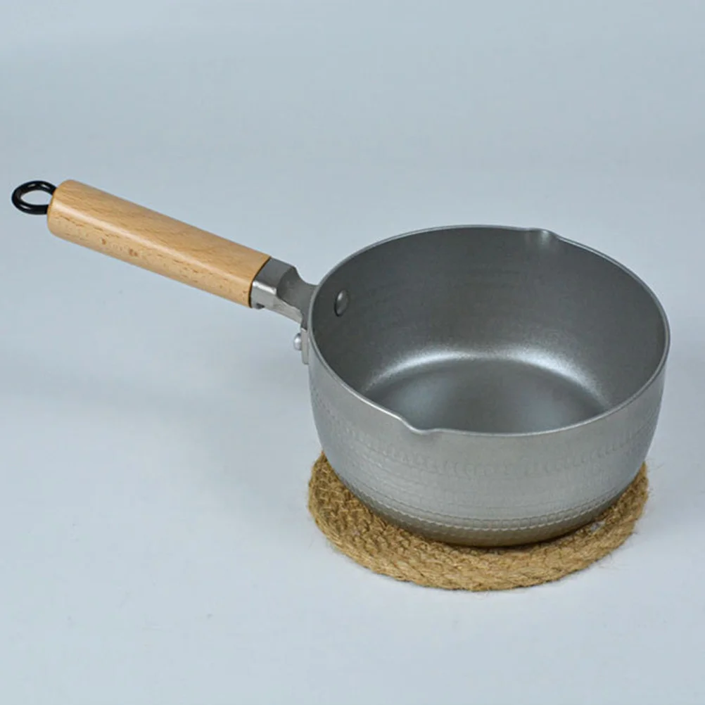 

1 pc Non-Stick Complementary Food With Anti-Scald Handle Double Outlet Design For Milk Sauce Instant Noodle Cooking Pot