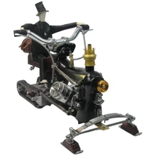 snowmobile model :A Meticulously Crafted Metal Steampunk-style Steam-powered Car Art Piece, Designed As a Desktop Ornament.