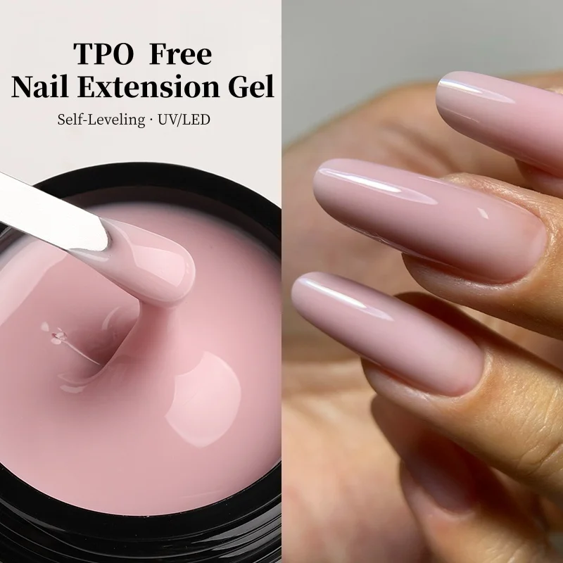 

MSHARE 50ml Baby Pink Builder Nails Gel Hema Tpo Free Gel Nail Construction Self Leveling Gel for Nail Extension UV Led