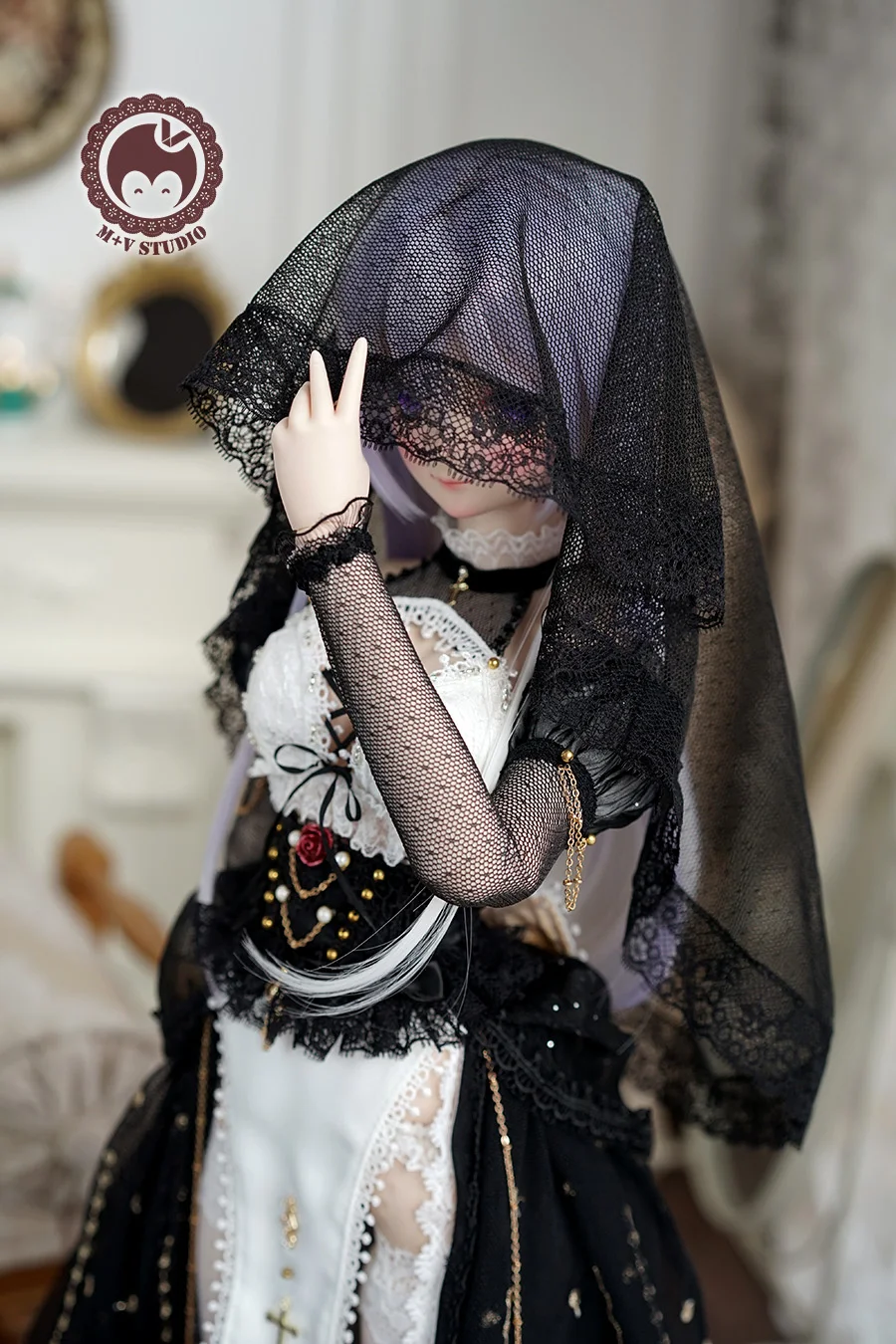 Limitiertes gotisches kleid bjd 1/3 dd sd dy priest ess kleid spitze dessous höschen rock bjd puppe kleidung zubehör