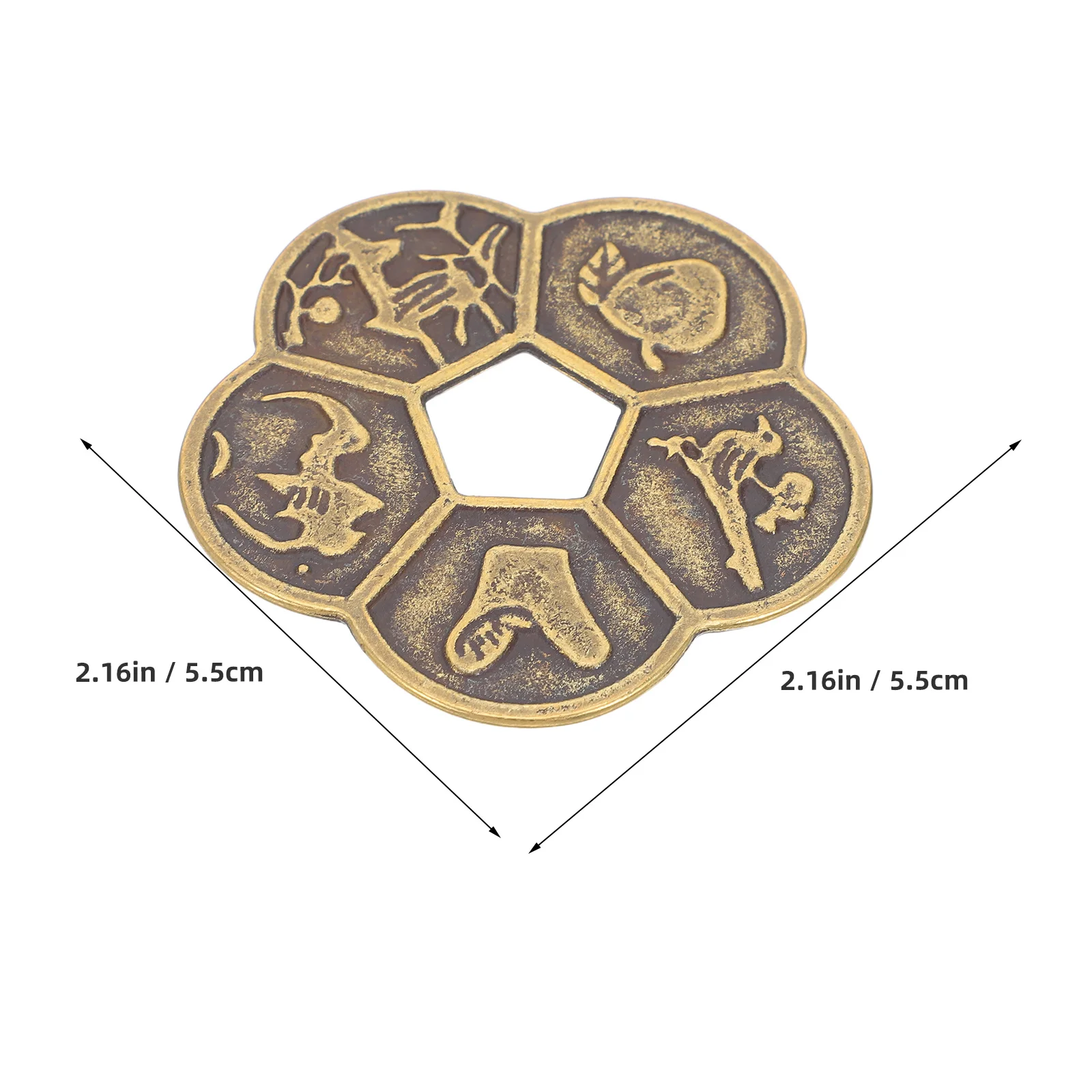 عملة العرافة الصينية عملة نحاسية محظوظة لعرض المجموعة مصنوعة يدويًا متعددة الوظائف عملات زخرفية حرفية #2
