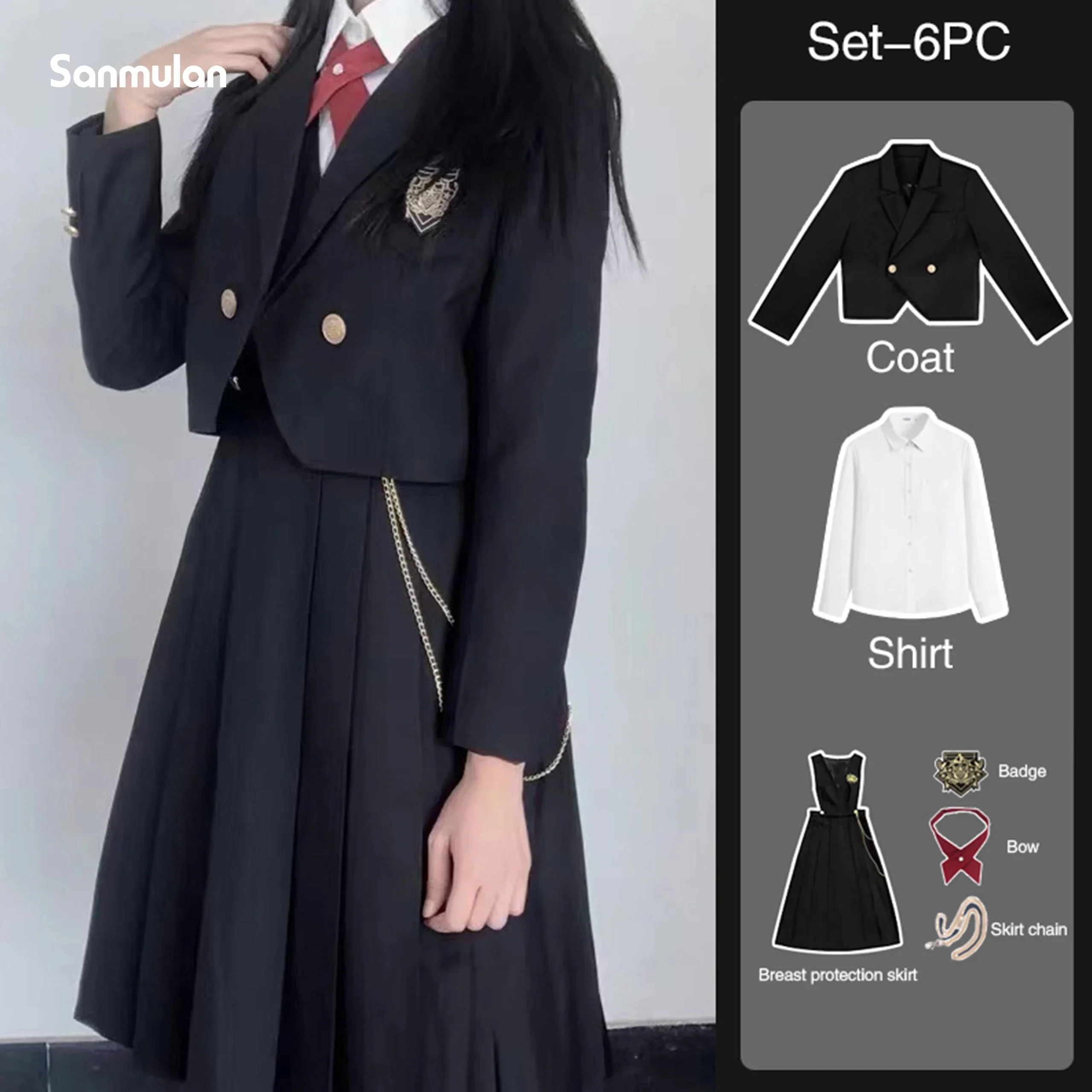 Falda de protección de pecho para mujer, traje de uniforme JK, chaqueta de protección de pecho japonesa auténtica, traje pequeño de estilo universitario, traje básico