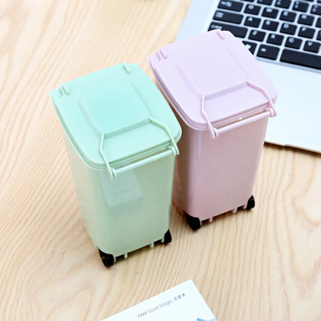 Mini Plastic Trash Can Storage Desktop Organizer Pen Pencil Holder Car Trash Can for Car Office Home Storage Bin Accessories