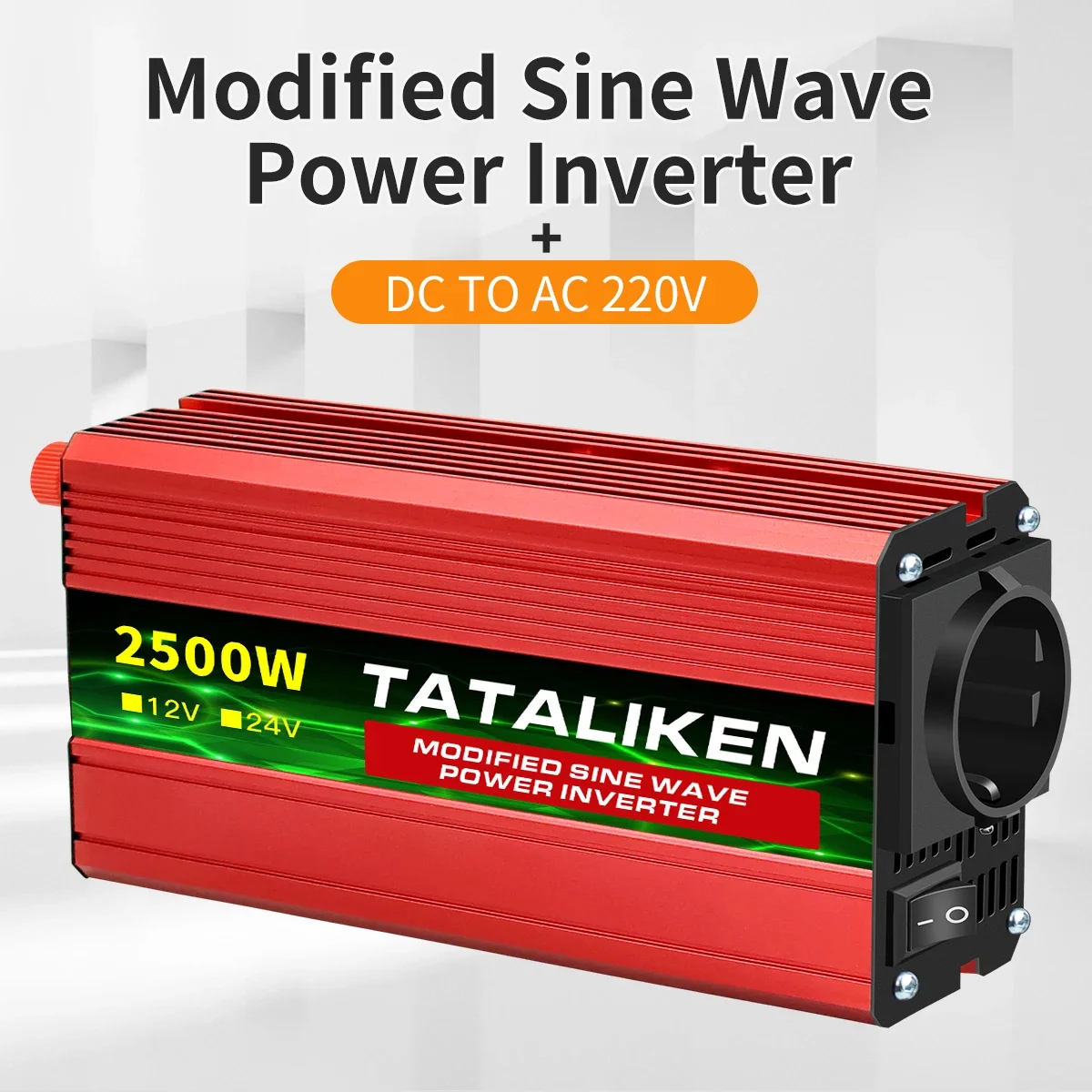 電圧表示付き修正正弦波インバーター,DCからAC 220v,600w,1500w,2500w 