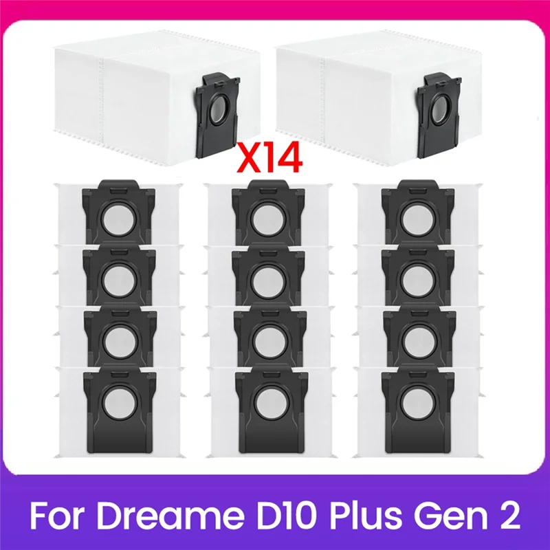 

ABBP-14PCS Dust Bags Replacement Parts For Dreame D10 Plus Gen 2 Vacuum Accessories Garbage Collection Bags