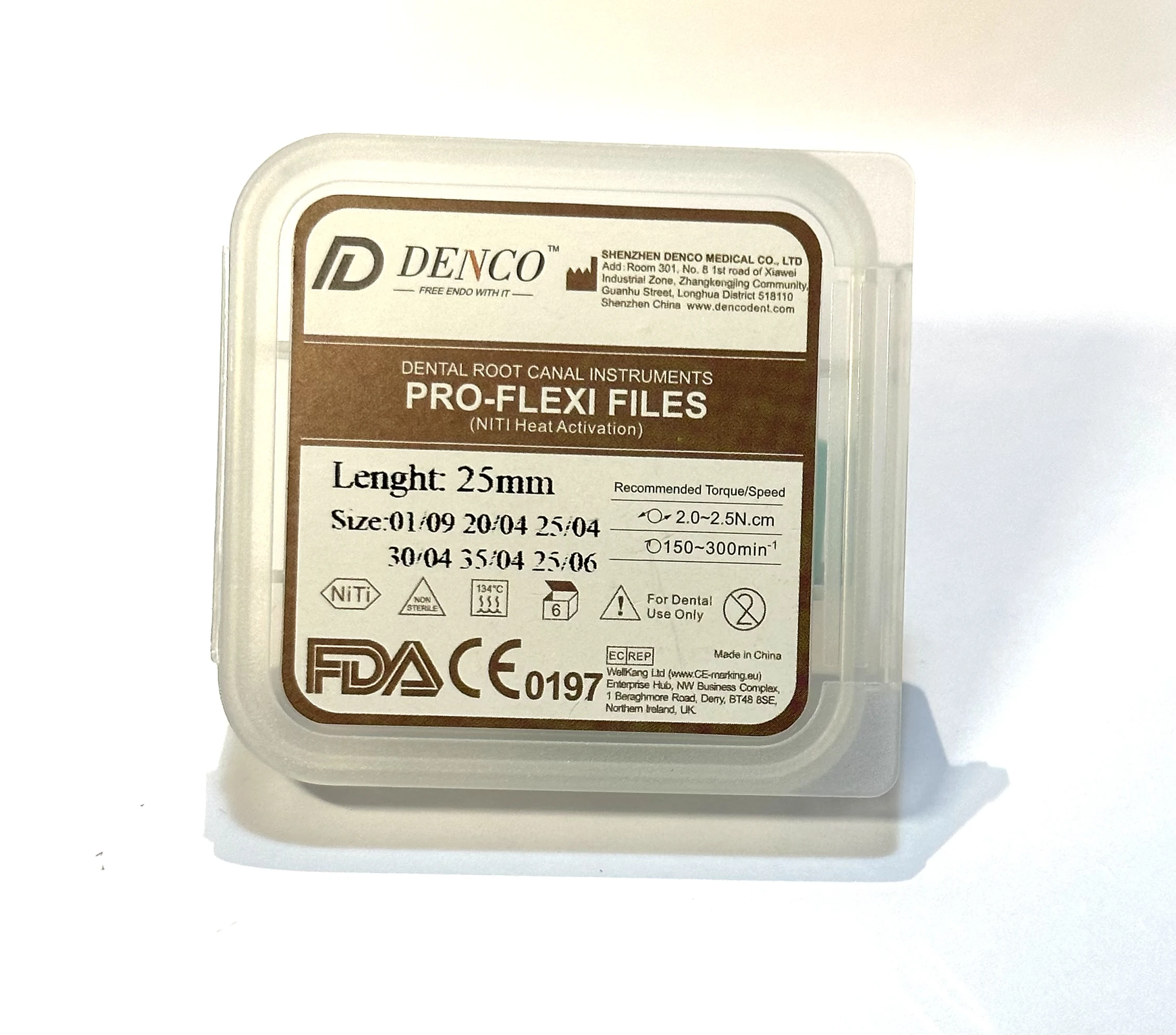 DENCO Pro-Flexi Files Aktywacja cieplna instrumentu dentystycznego, złoty stop NiTi, endodontyczny kanał korzeniowy
