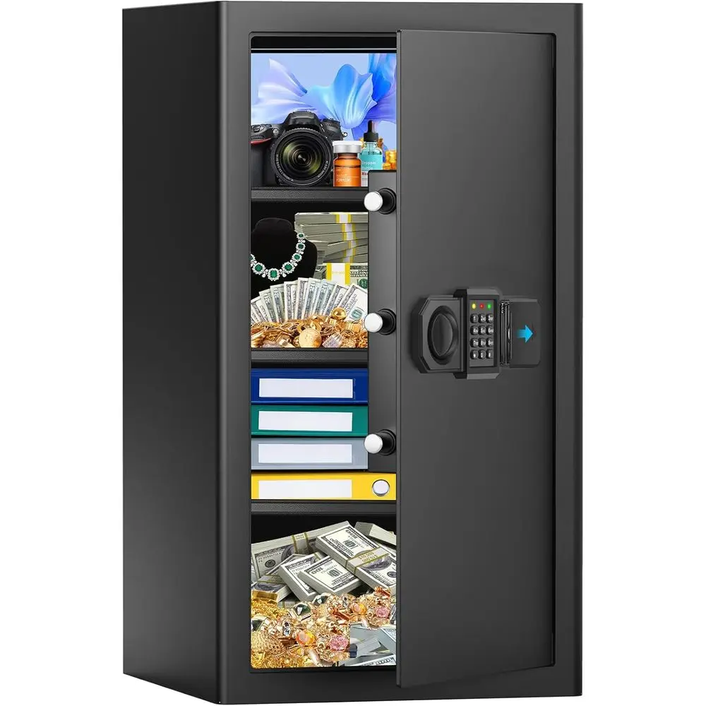 

Extra Large Home Safe with Waterproof Interior, Digital Lock, Keypad, Emergency Keys, and Fire-Resistant Storage