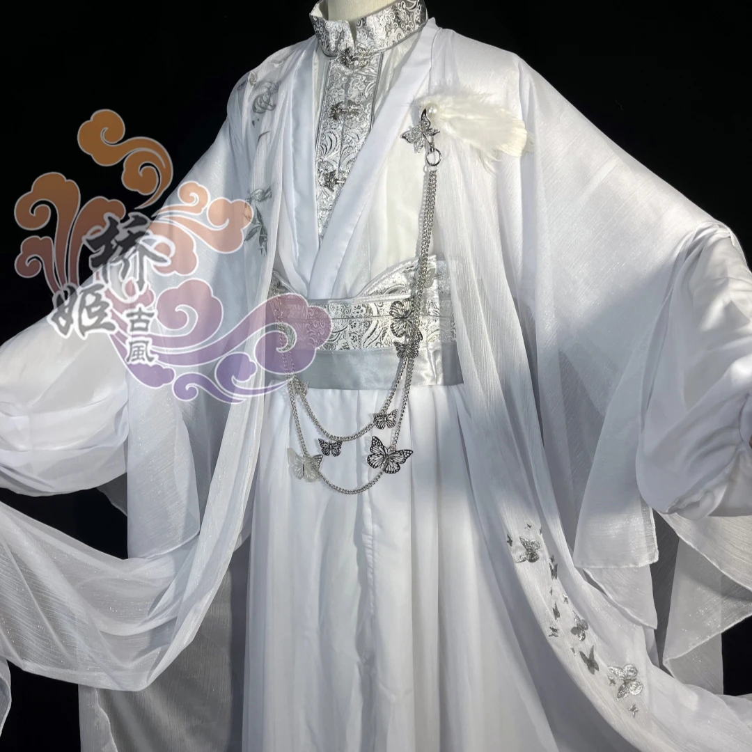 Disfraz de Anime Tian Guan Ci Fu Xie Lian, Erha Chu Wanning, Hanfu blanco, ropa antigua para mujeres y niñas, atuendo elegante