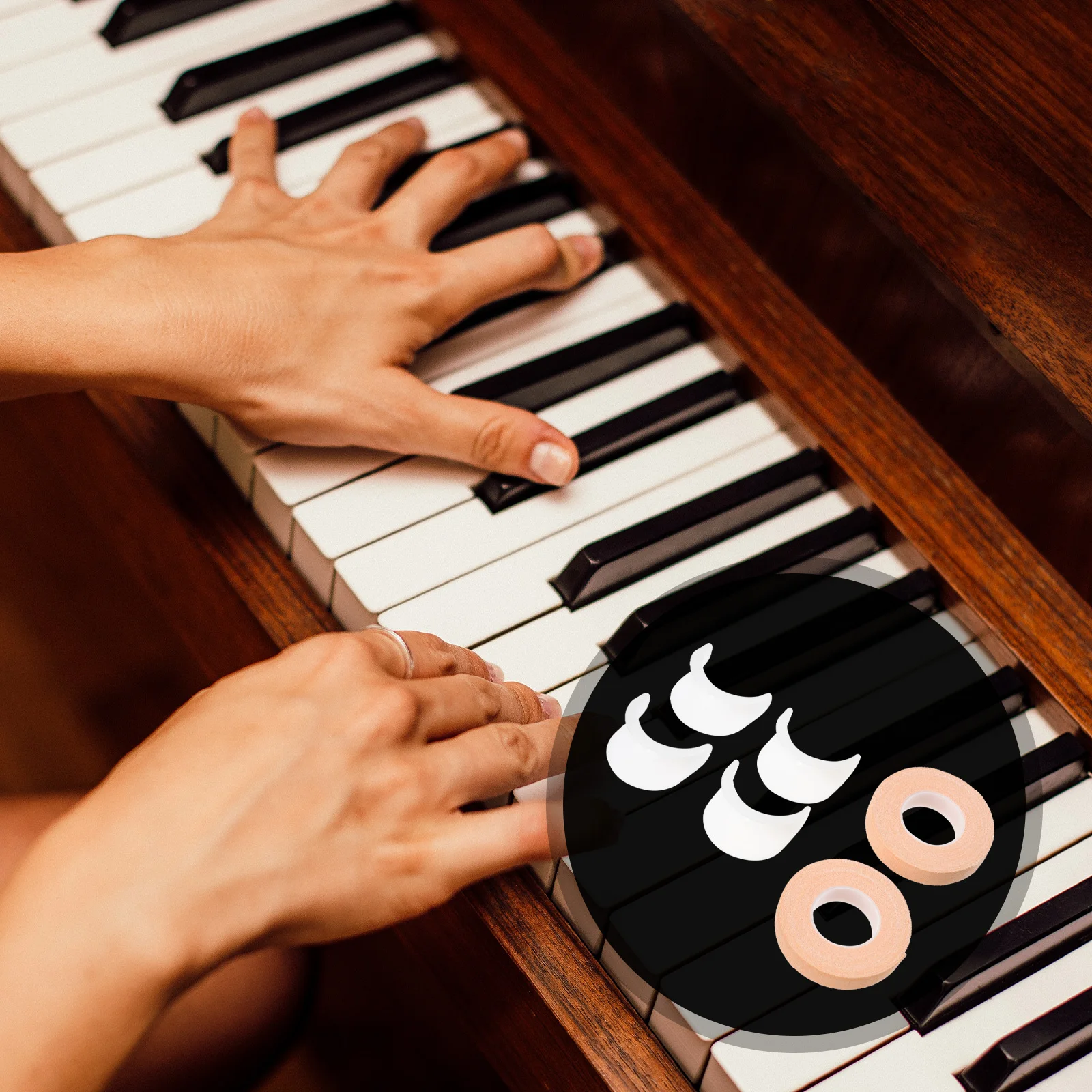 

1 set Hand Posture Corrector for Guzheng Beginners Silica Gel Comfortable Smooth Surface Easy to Carry Instrument Accessory