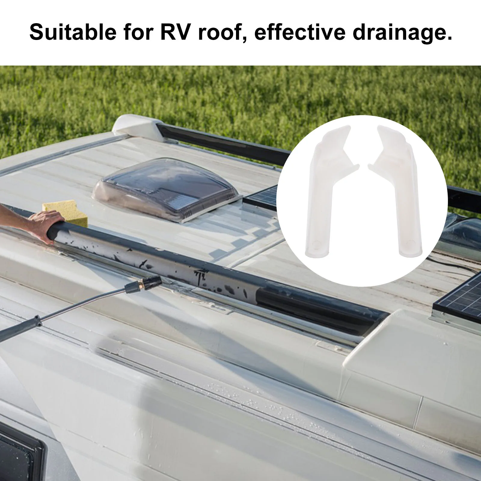 

2 Pcs RV Roof Drainage Accessories Durable Plastic Rain Gutter Spouts Extensions for Water Proofing