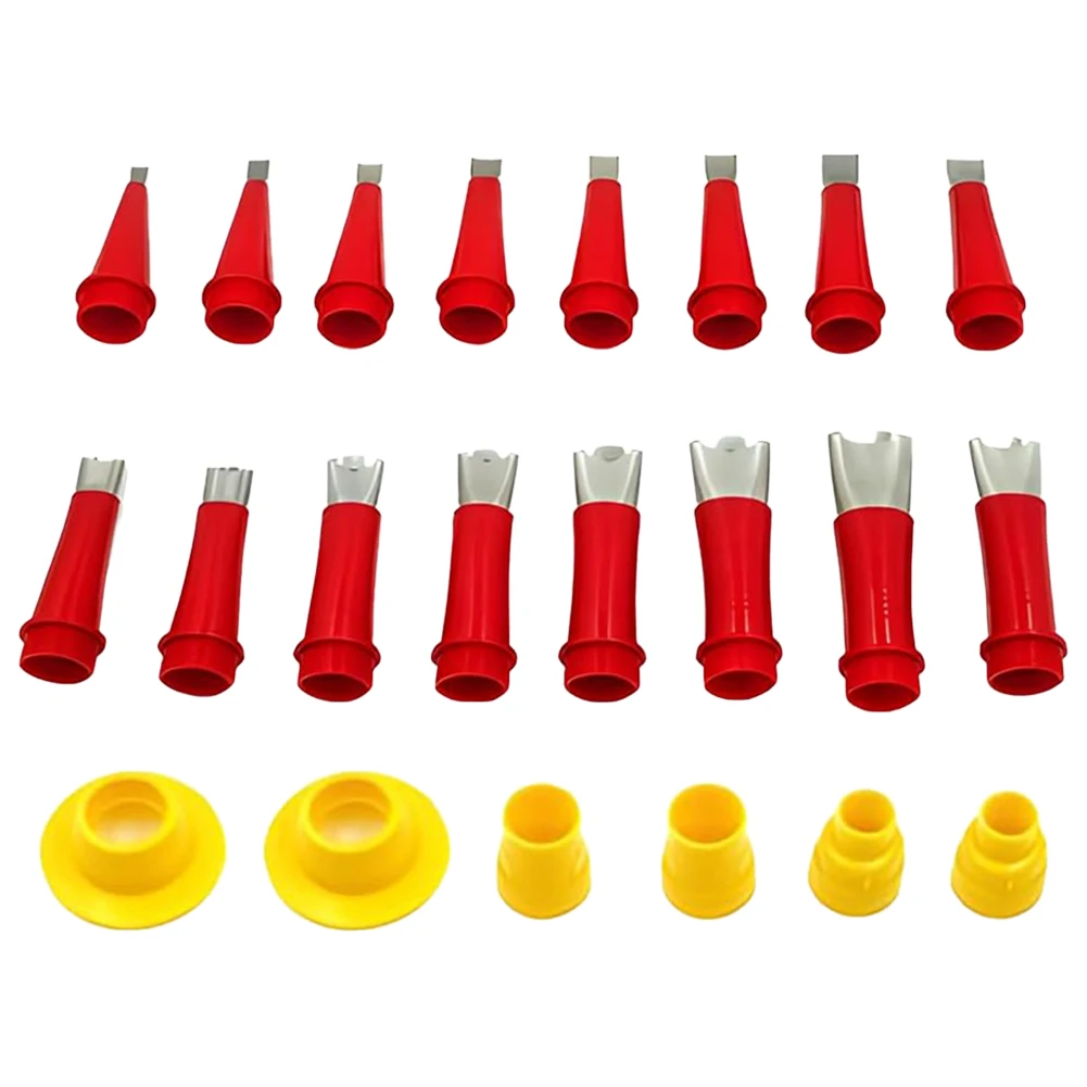 22 unids/set acabado de calafateo de acero inoxidable con Base de goma extraíble boquilla de calafateo juego de boquillas de sellado para cocina y baño